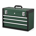 Boîte à outils en métal vert Dorqelvo, 60x30x40 cm avec 3 tiroirs verrouillables pour rangement pratique