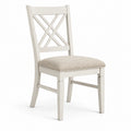 Chaise de salle à manger en bois blanc avec assise rembourrée en tissu, style classique, dimensions 48x58x100 cm, par Dorqelvo.